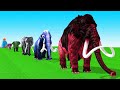 動物のペイント マンモスとゾウの大きさ比較 噴水横断 動物ゲーム Paint Animals Mammoth and Elephant Size Fountain Crossing