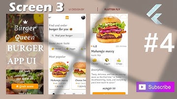 Flutter UI design | Burger app UI design .