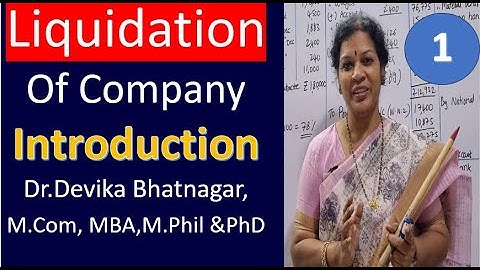 1. Liquidation Of Company - Introduction from Corporation Accounting
