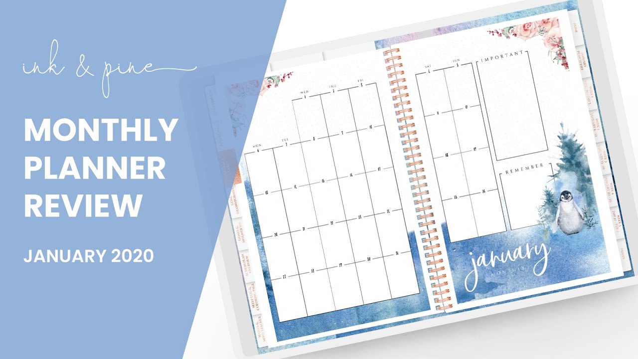 Ink & Pine Monthly Digital Planner Kit Review | January 2019