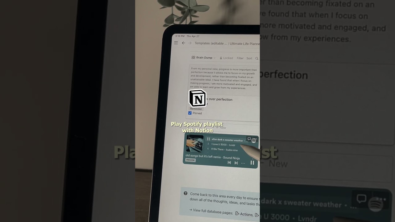 Notion hack - add Spotify playlist to Notion #notion  #productivity #widget #notionwidget #spotify