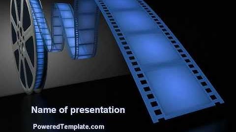 Film Reel In Dark Blue Color PowerPoint Template by PoweredTemplate.com