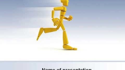 Yellow Running Man PowerPoint Template by PoweredTemplate.com
