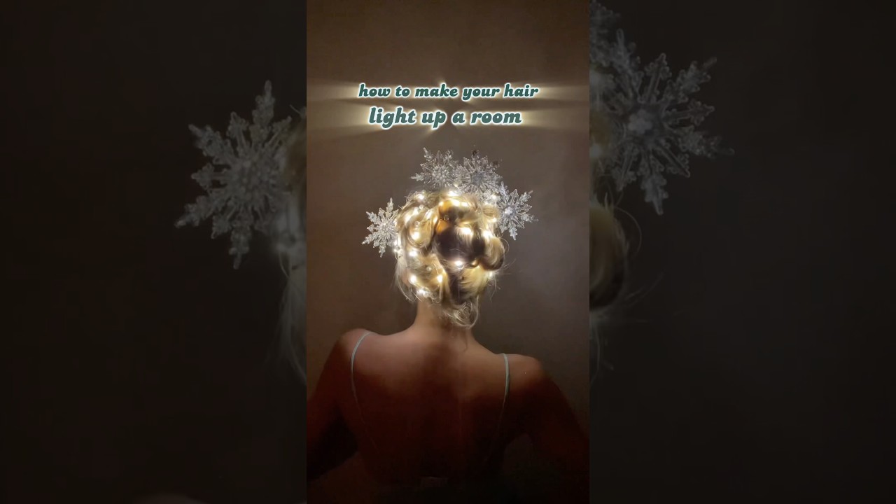 How to make your hair glow in the dark 💡 #hair #hairturoial #DIY #holidayhair #updo #hairstyle