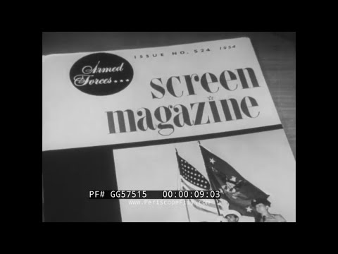 "ARMED FORCES SCREEN MAGAZINE" 1954 NEWSREEL M103 TANK STEAM CATAPULT B-52 BOMBER GG57515