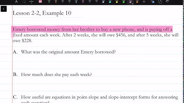 How to Solve Problems Using Linear Functions: Lesson 2-2, Example 10 Part 0 | Math Energy TV