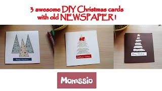 3 Awesome Diy Christmas Cards With Old Newspaper 1 Of 2