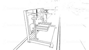 Robotic Arm Assembling 3d Printer On Conveyor Belt