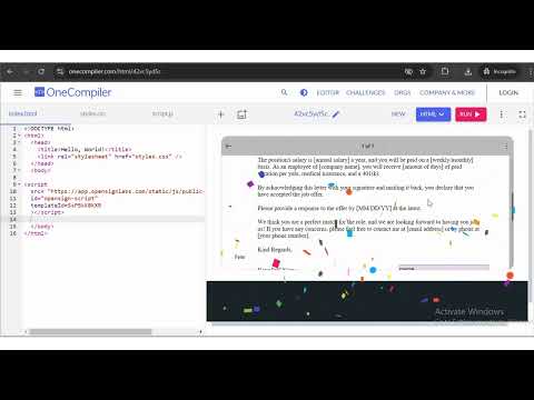 How to embed an OpenSign document in your website developed in HTML/JS?