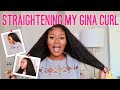 Straightening My GINA CURL For the First Time | w/ No HEAT!