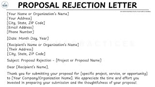 [LETTER TEMPLATE] How To Write A Proposal Rejection Letter Step by Step Guide | Writing Practices