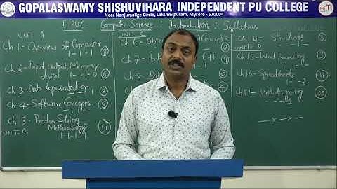 COMPUTER SCIENCE | 1st PUC | INTRODUCTION TO SYLLABUS