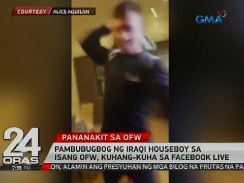 Pambubugbog ng Iraqi houseboy sa isang OFW, kuhang-kuha sa Facebook live