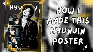How I made this Hyunjin Poster in Canva | Free Elements Tutorial |