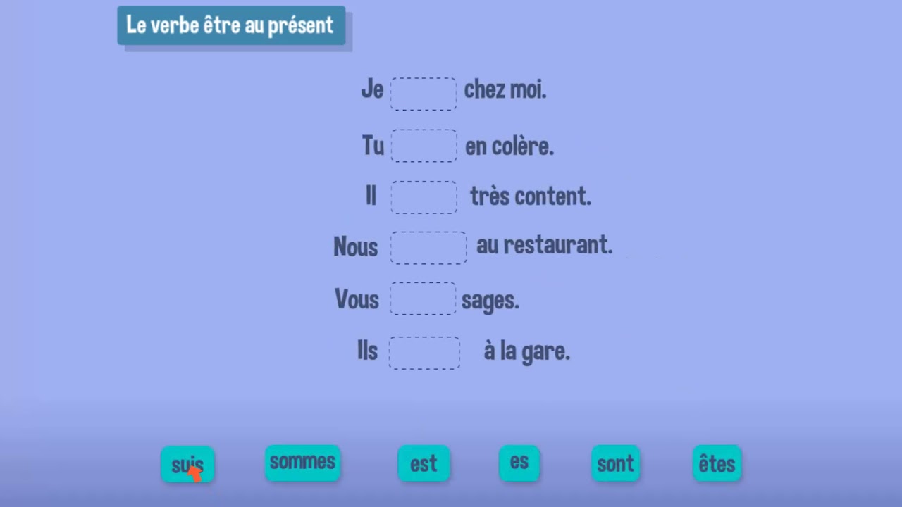 Conjuguer le verbe être au présent - YouTube