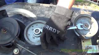 HOW TO Replace A Deck Belt On A MTD LT5 Design 42in Riding Mower PART 2 BELT ROUTING INSTALL