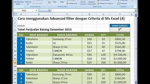 Excel 2007 Tutorial |Cara Filter Data dengan Satu Kriteria Menggunakan Advanced filter