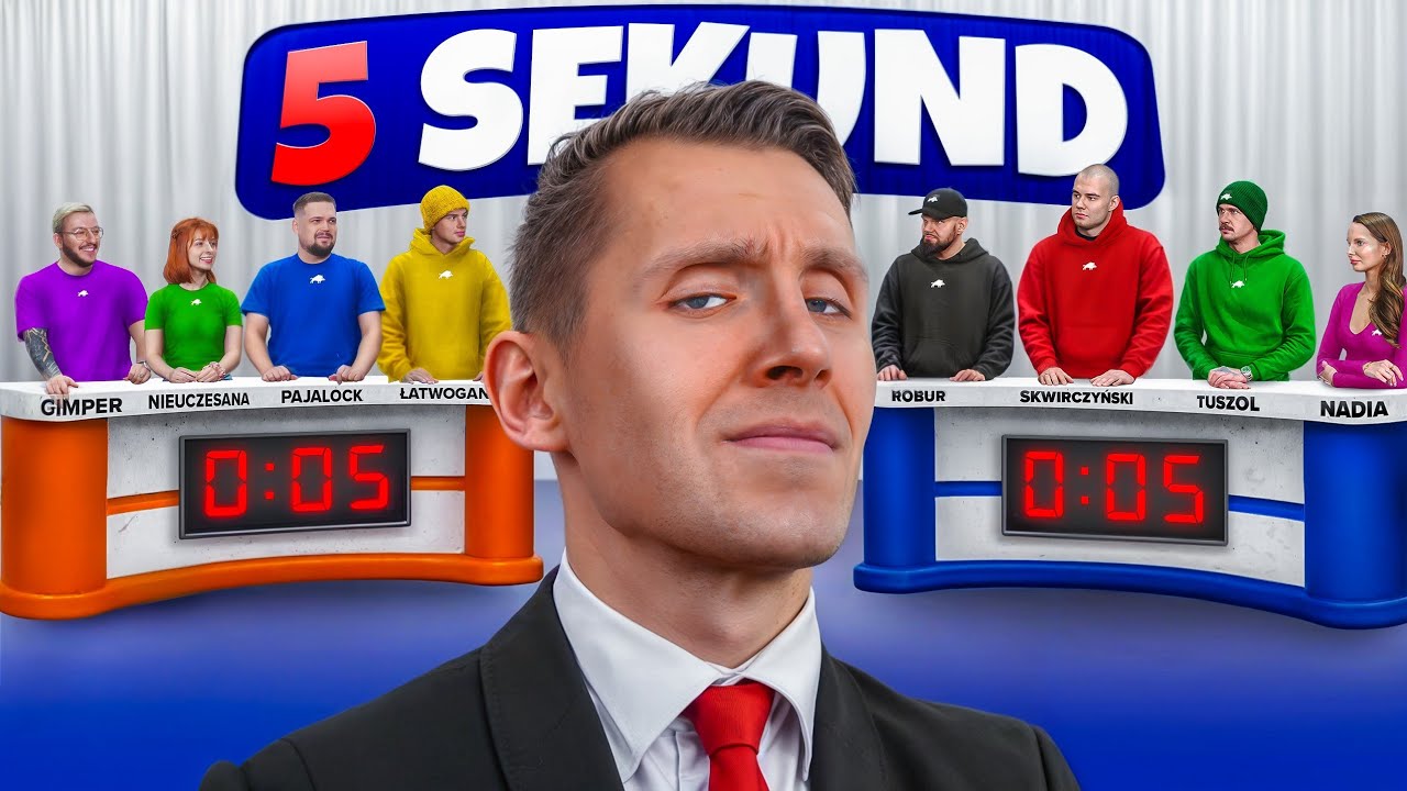 5 SEKUND Z YOUTUBERAMI (Gimper, Nieuczesana, Łatwogang, Tuszol, Skwirczyński, Długosz, Pajalock)