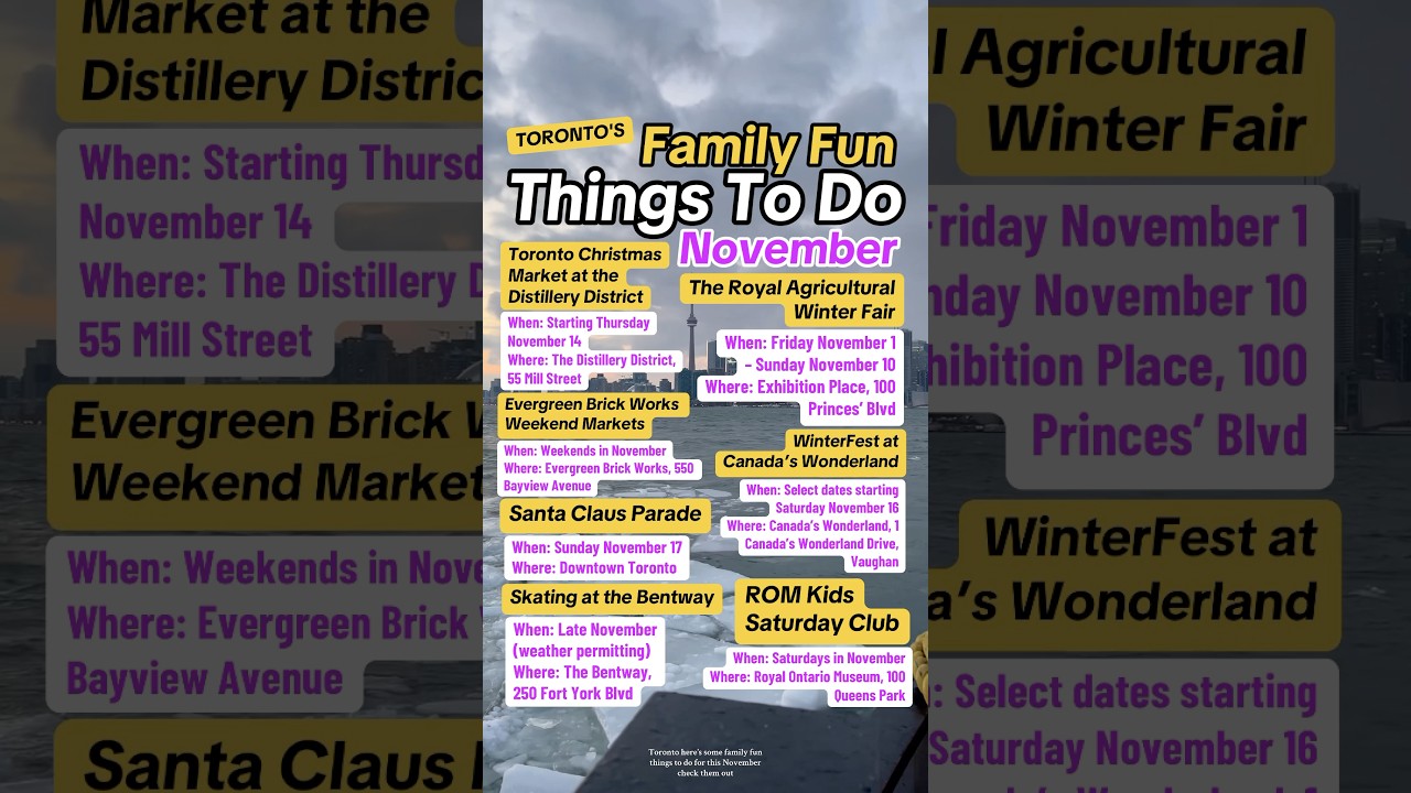 Toronto's Family Fun Things To Do This November! 