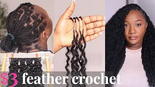 😱🛑✋🏽 NEVER Waste Money Again! $3 feather crochet MIRACLE KNOTLESS BRAIDS Kanekalon Hair!