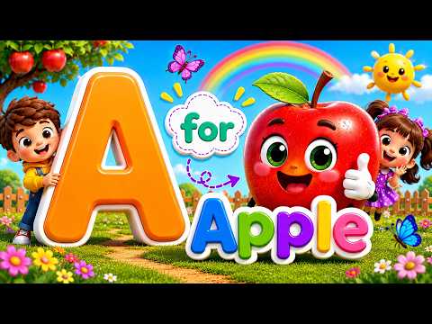 🎶 A for Apple B for Ball C for Cat D for Dog | ABCD Song & Alphabet Song for Kids ⭐