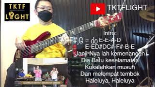 Lagu Sekolah Minggu-Kukalahkan musuh dan melompat tembok- bass Cover , E=do, Yamaha TRBJP2 Japan