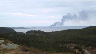 Burning boat