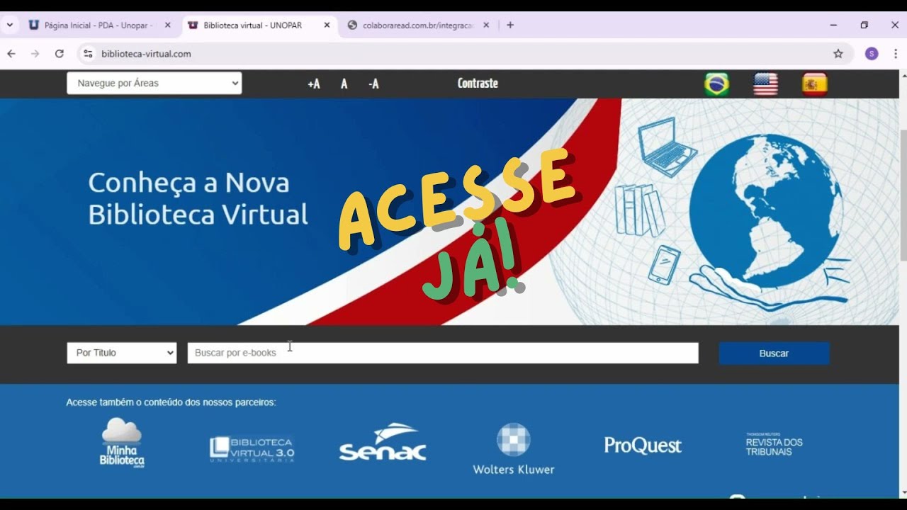 UNOPAR Biblioteca Virtual e o Acesso ao Livro Didático! - YouTube