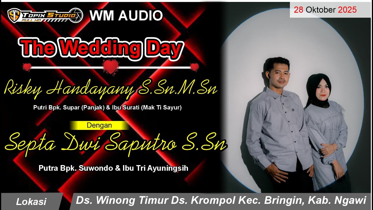 LIVE TOPIX STUDIO WEDDING RISKY & SEPTA  | KARAWITAN PODO MORO | WM AUDIO || BRINGIN NGAWI