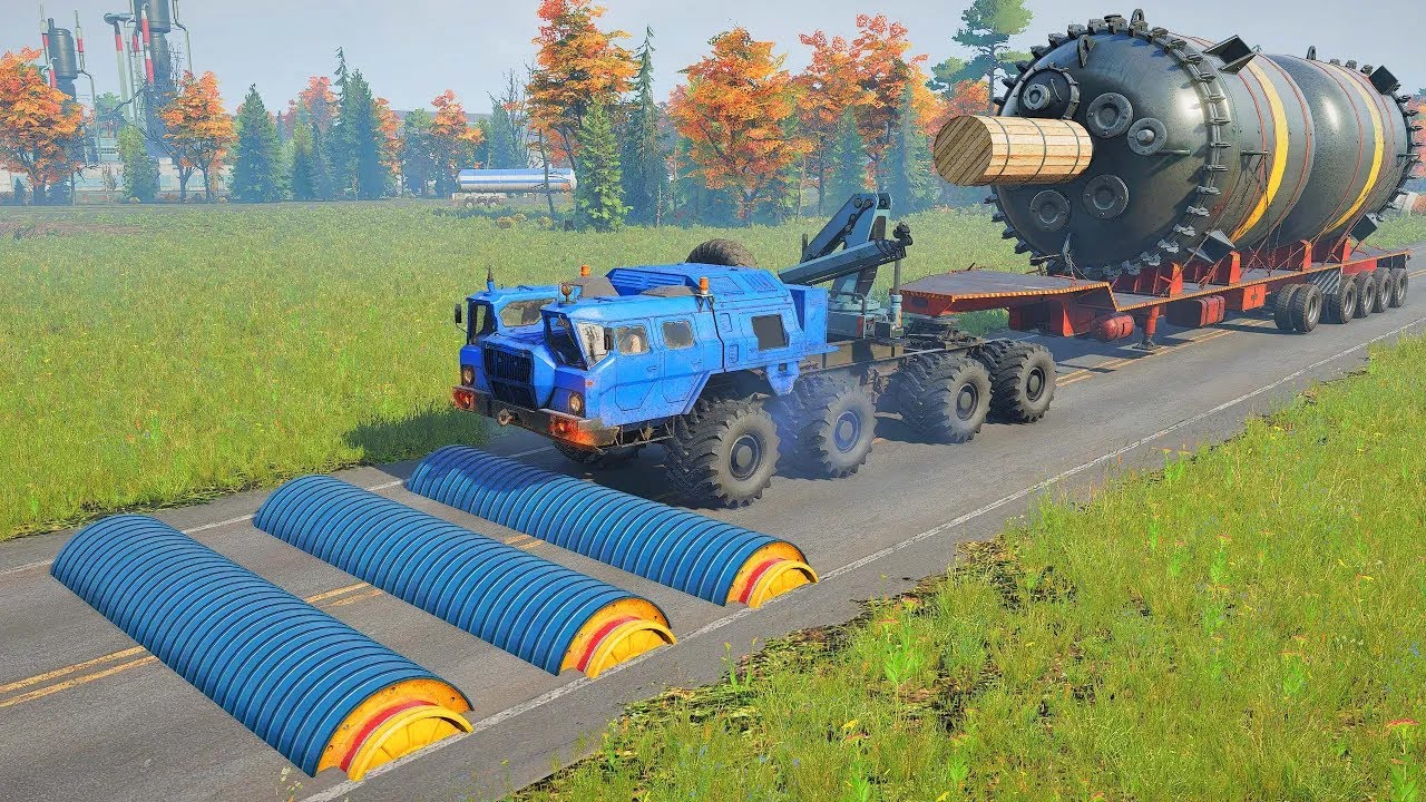 Trucks vs Speed Bumps With Extreme Broken Road #02 