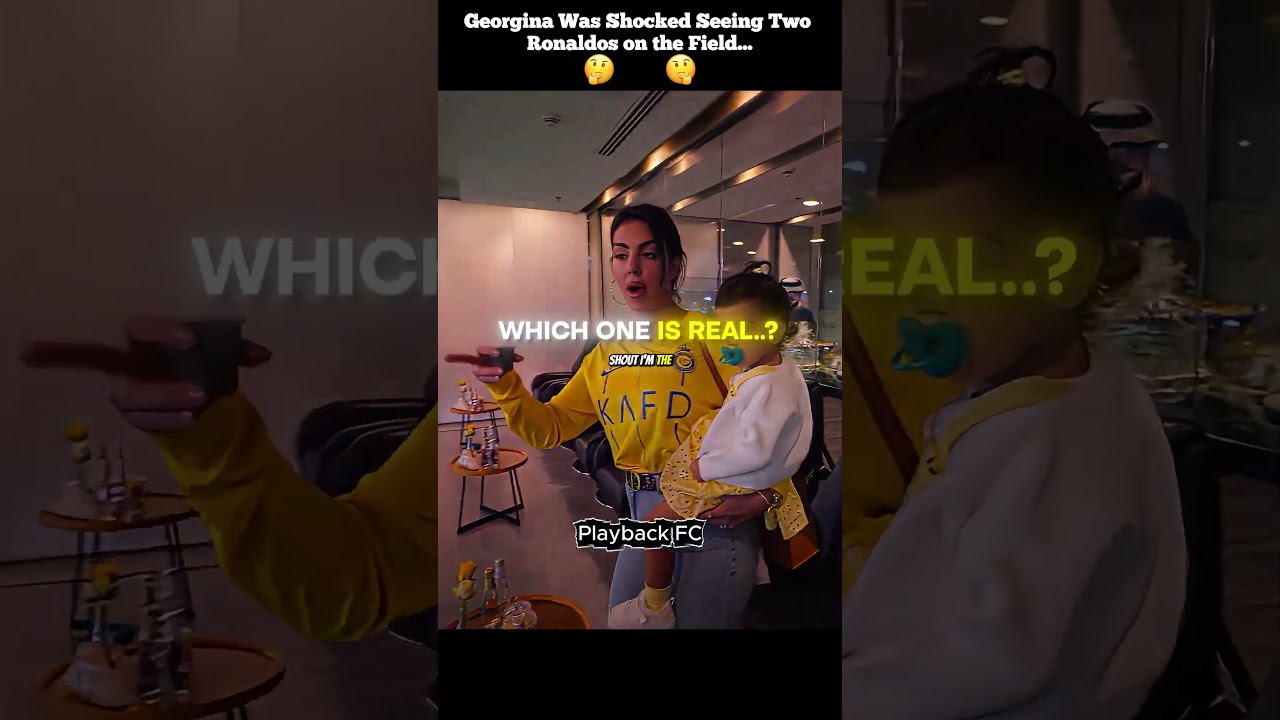 Джорджина была в шоке, увидев двух Роналду на поле…🤯