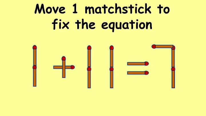 1+11=7 turn this wrong equation into correct | Match stick puzzle #251 | Puzzles with Answer