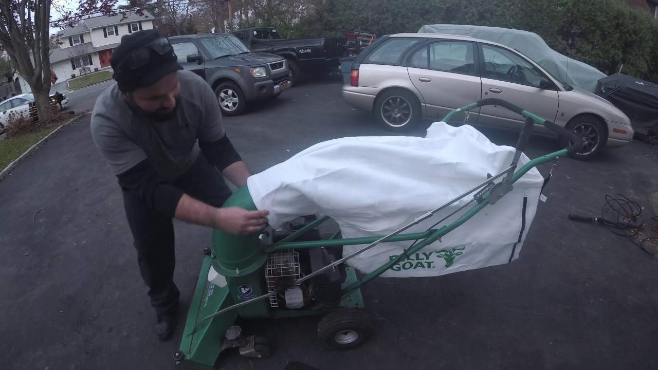 Billy Goat 10HP Pro Walk Behind Leaf Vac NEW BAG INSTALL + Action Demo