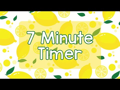 7 Minute Timer - Cute Bright Lemon Theme - Calm Ending Chime Notification - Bright Fun Aesthetic