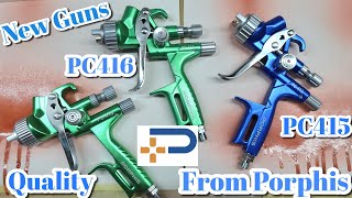 New Porphis PC416 PC415 Mk1&2 Quality Spray Guns For Clear Coat & Base