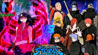 ( SARADA UCHIHA VS AKATSUKI TEAM FULL BATTLE ) naruto x boruto ultimate ninja Storm connections screenshot 1