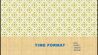 How to Use Time Format (NOW ,HOURS, MINUTE & SECOND Functions)