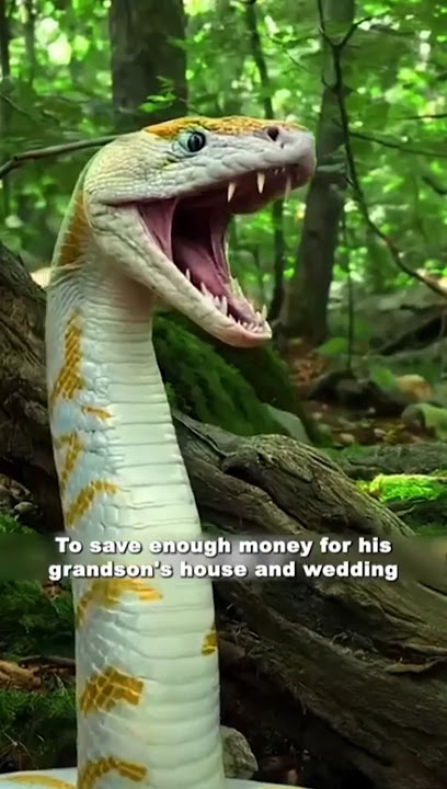 The man saw at a glance that the snake before him was the king of the golden striped white snakes.