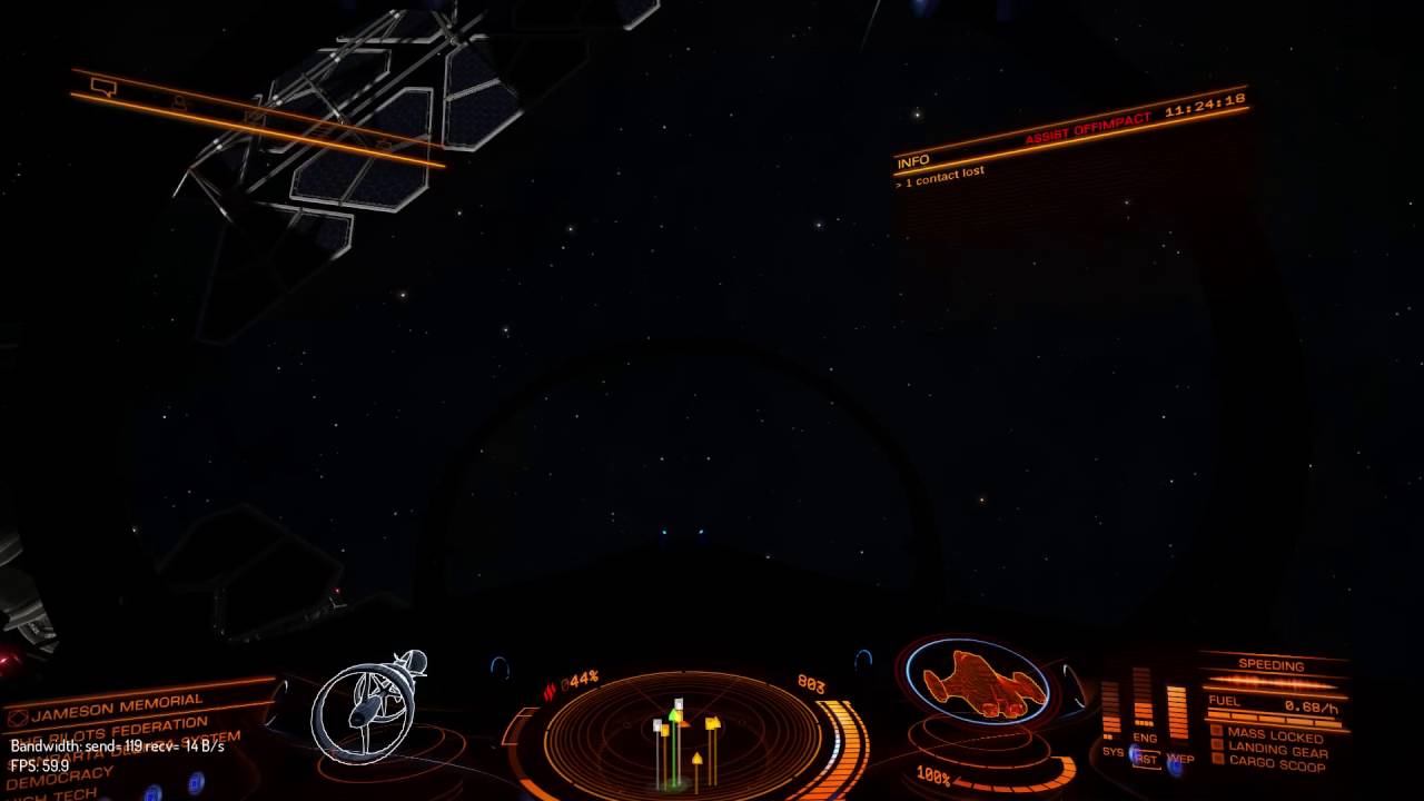 Elite: Dangerous Imperial Courier Top Speed 832 m/s boost
