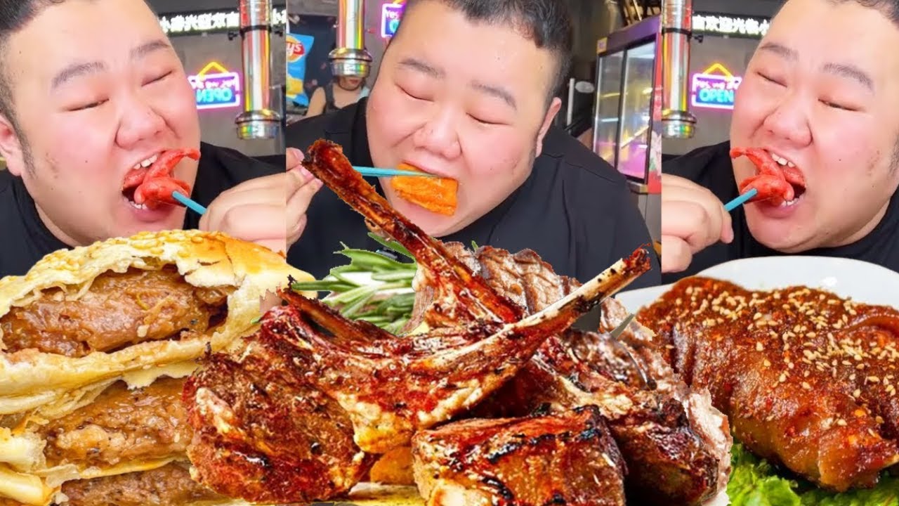 【大胃王挑戰】挑戰吃廣西59元一位的烤肉自助！比臉大的牛排不限量隨便吃，培根烤得滋滋冒油大口吃過癮｜Food Challenge【櫻木花胖】