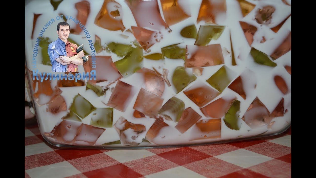 Очень легкий, вкусный и красивый торт битое стекло со сметаной