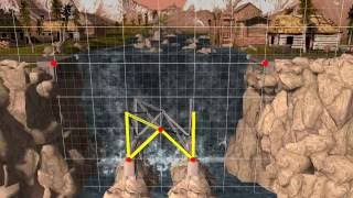 Bridge construction simulator level 15, 3 star walkthrough easy hard medium canyon