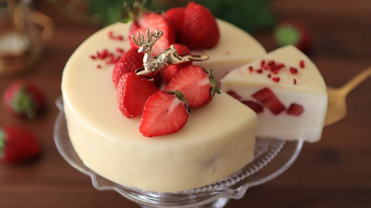 いちごヨーグルトムースケーキ クリスマスに Strawberry Yogurt Mousse Cake Youtube