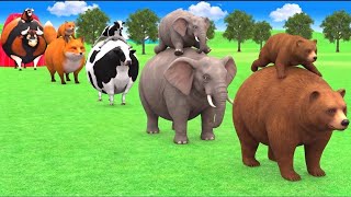 Long Slide Game With Cow Elephant Gorilla Hippopotamus Tiger 3d Animal Game Funny 3d Animals screenshot 3
