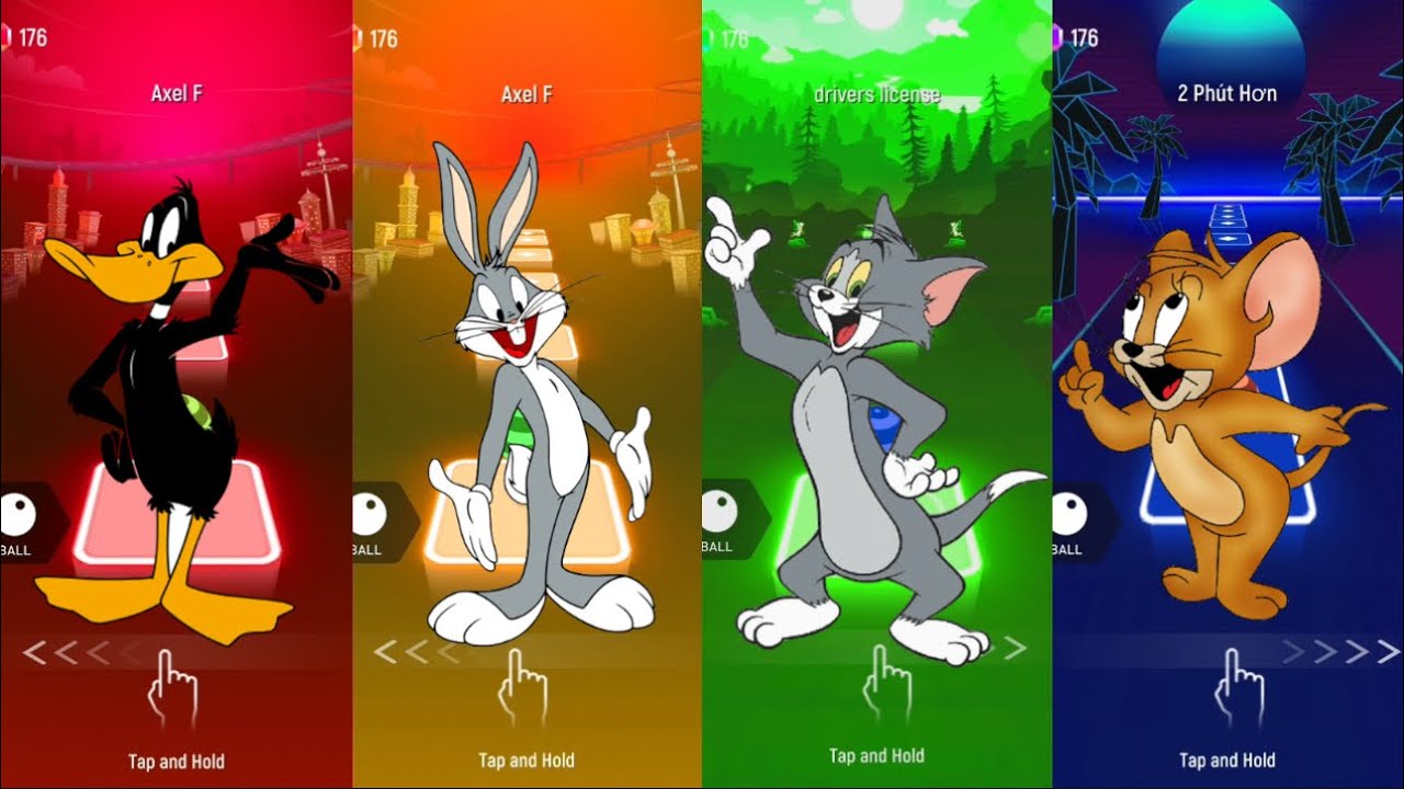 🎶 | Cartoon Tiles Hop Battle | Axel F 🎧 COFFIN DANCE Cover 🔥