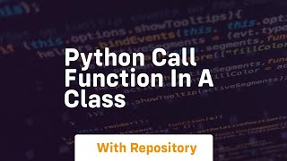 python call function in a class