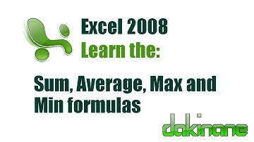 Excel - Sum, Max, MIn, Average