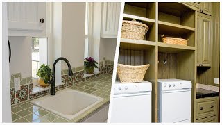75 Mid-sized Laundry Room With Tile Countertops Design Ideas You'll Love 🔴