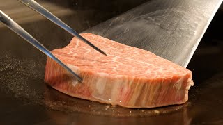 Japanese Kuroge Wagyu  teppanyaki in Kobe, Japan  Steak house GARAKU