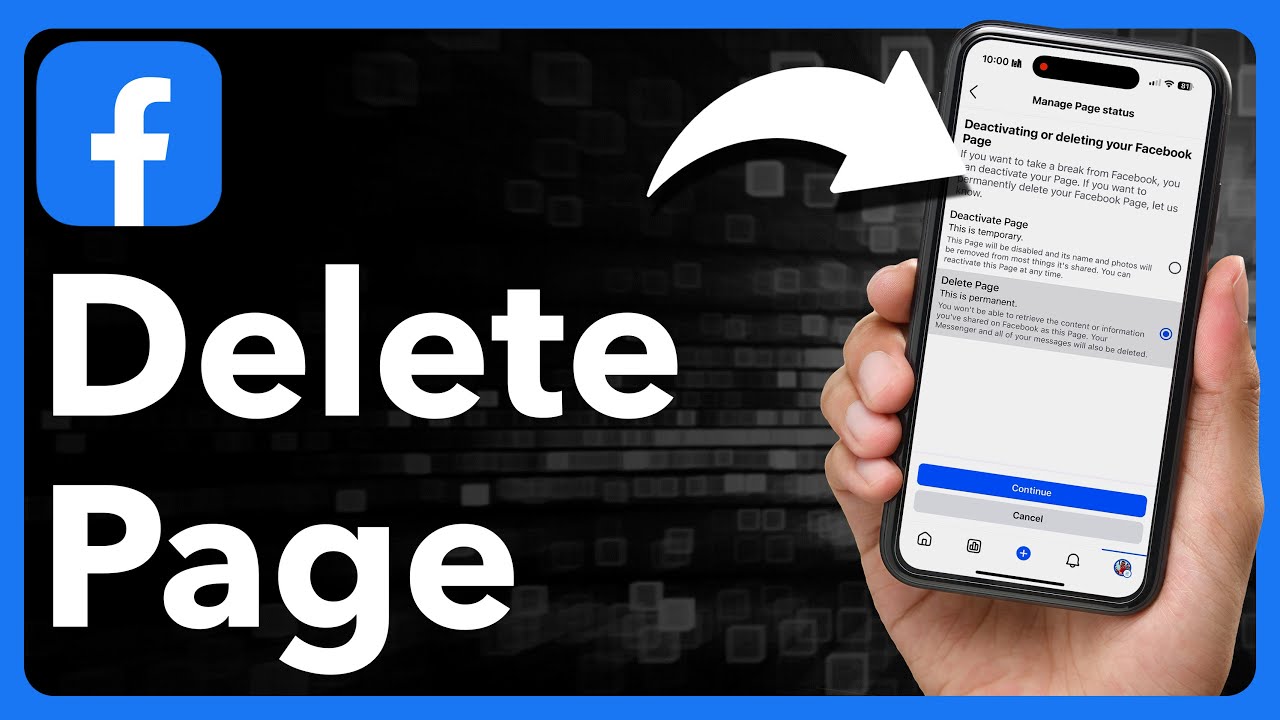 How To Delete Facebook Page On iPhone Or Android - YouTube